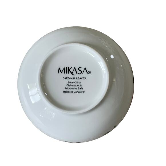 MIKASA Cardinal Leaves Porcelain Bowl 6in Set of 4 All Purpose NEW - Picture 5 of 10